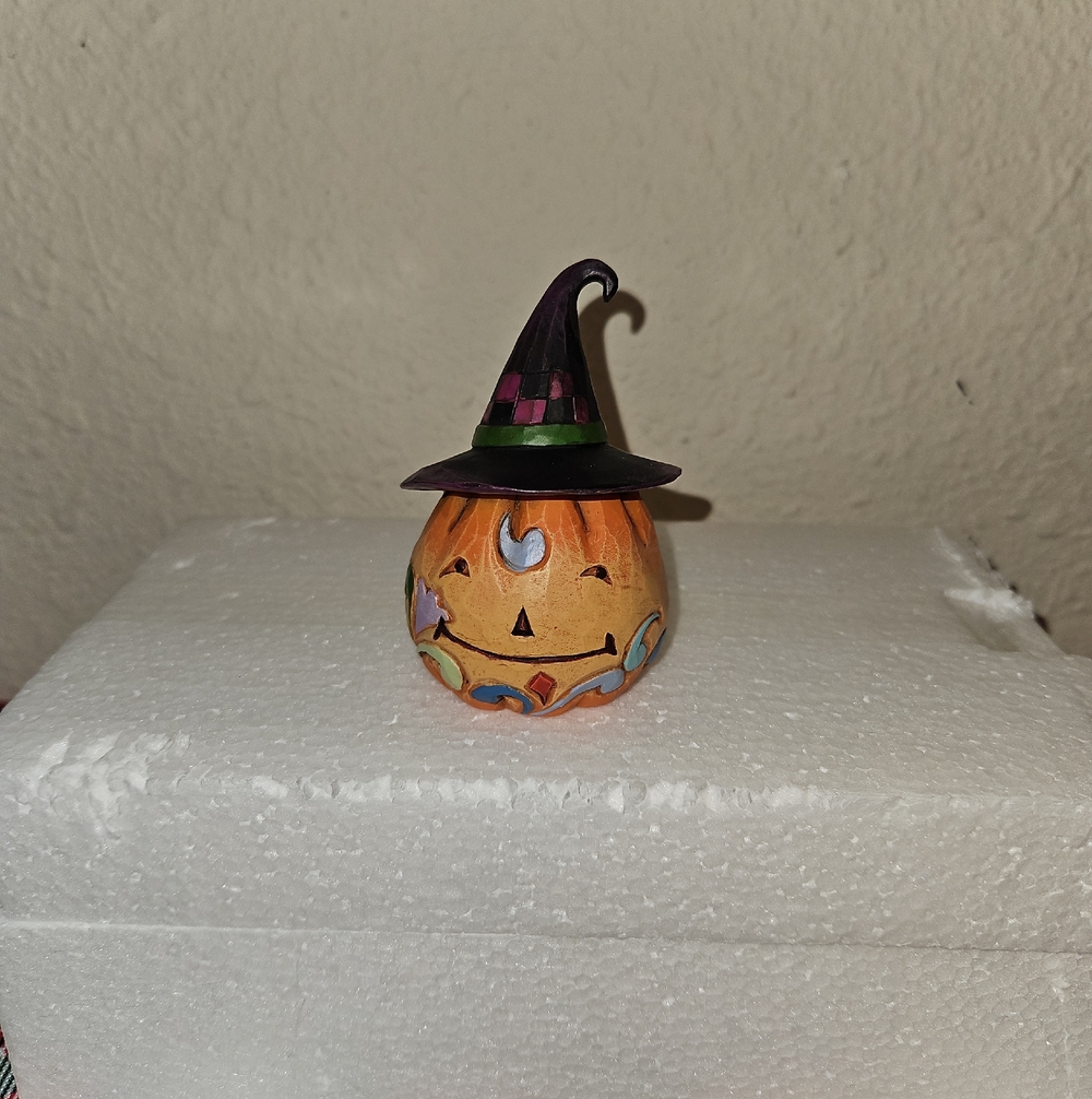 Jim Shore Mini Halloween Pumpkin/Cat/Witch Figurine Set - Picture 4 of 11